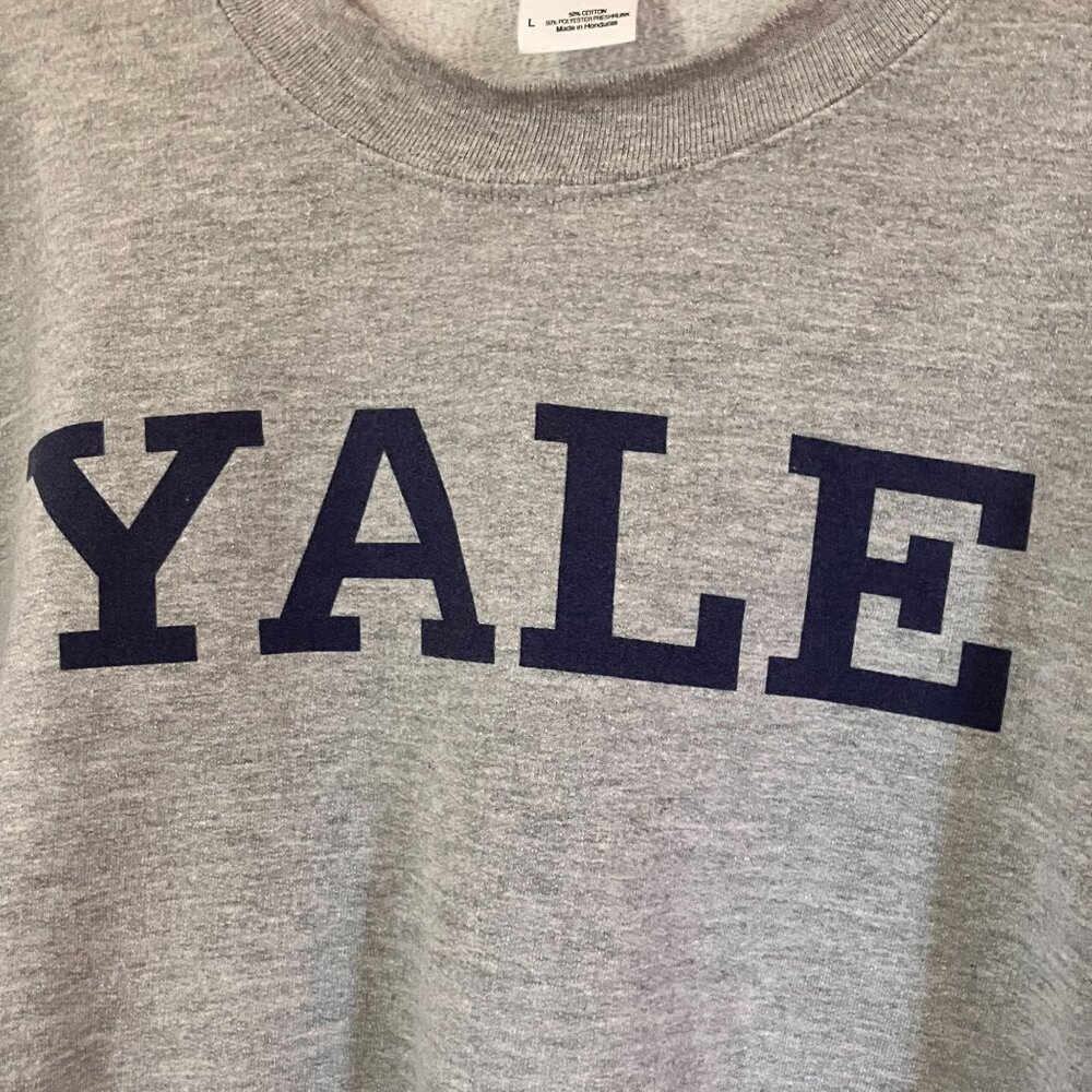 Gildan Mens Vintage Y2K Yale Heavy Blend Pullover Sweatshirt Large Gray SP EXC - Picture 3 of 10